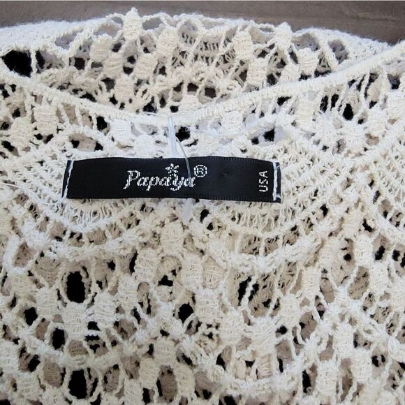 Papaya Embroidered Knit Maxi Dress Full Length Black Size M Made in USA - Picture 7 of 10